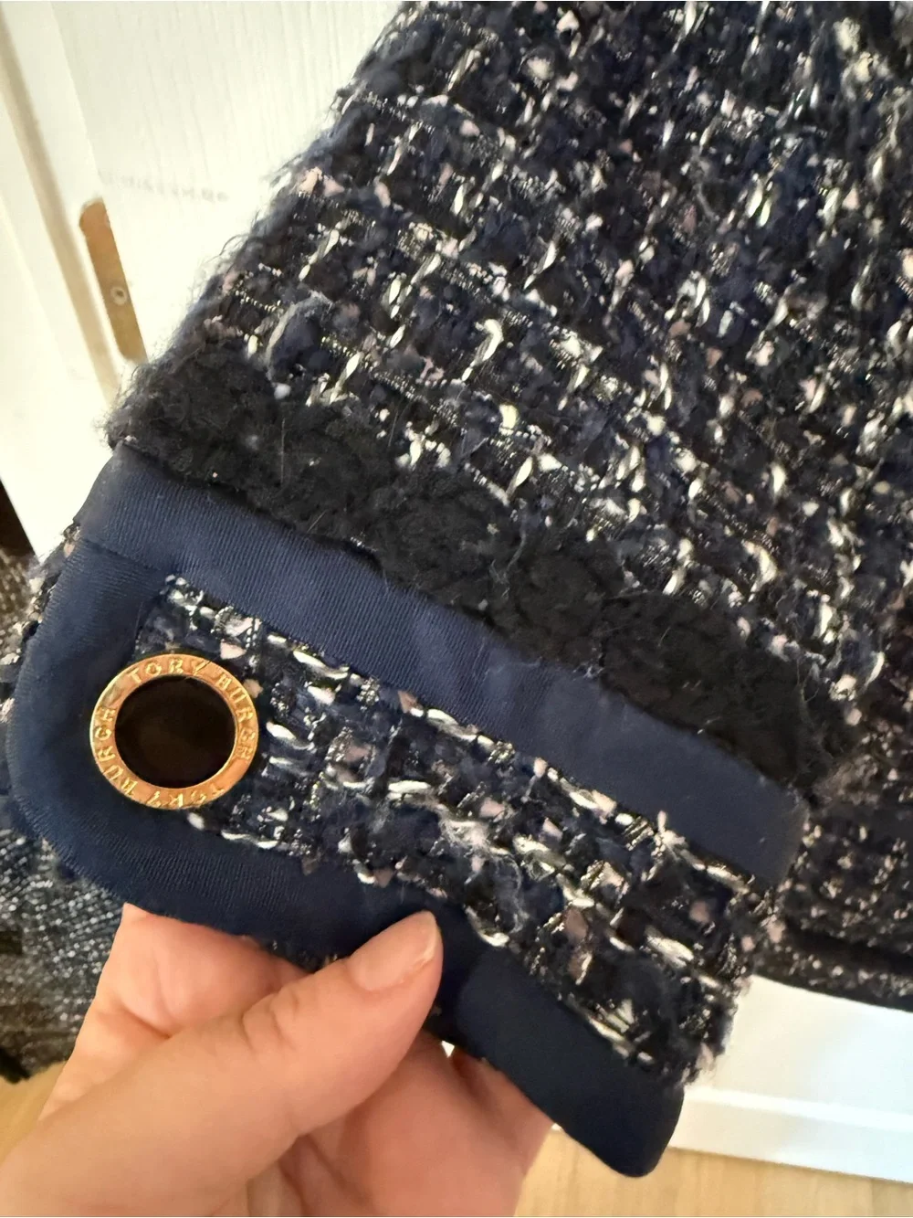 Tory Burch Annabelle Tweed Jacket with Gold Buttons